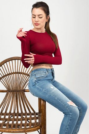 بادی زرشکی زنانه یقه دوچرخه Betimoda - کد 892036539