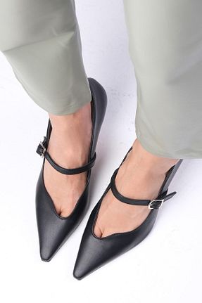 کفش پاشنه بلند کلاسیک مشکی زنانه چرم مصنوعی Mio Gusto - کد 854438574