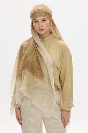 شال بژ زنانه مخلوط کتان FENZA SCARF - کد 892257103