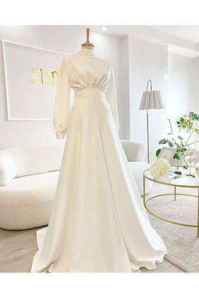 لباس عروس بژ زنانه Anemon dizayn - کد 893334017