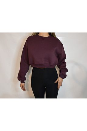 سوئیشرت زرشکی زنانه ساده BASIC.ES - کد 892135640