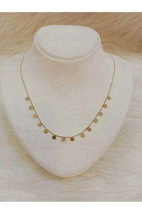 گردنبند استیل ( فولاد ) طلائی زنانه استیل (فولاد) NİŞANTAŞI ACCESSORİES - کد 892046453