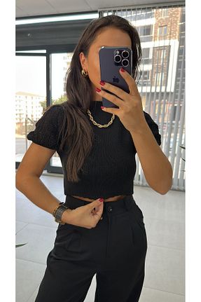 پلیور مشکی زنانه Saç Örgü caddstore - کد 892066509