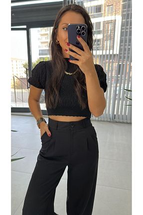 پلیور مشکی زنانه Saç Örgü caddstore - کد 892066509