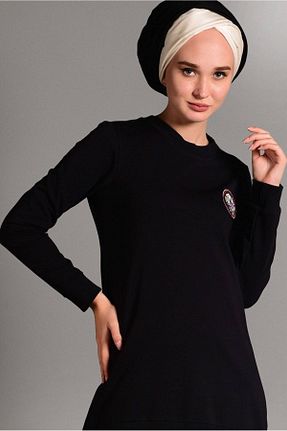 تونیک حجاب مشکی زنانه پنبه پلی استر TRENDTESETTÜR - کد 86183218