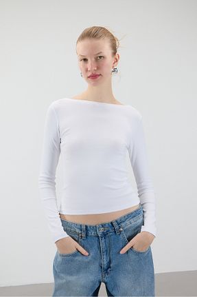 تیشرت سفید زنانه اسلیم فیت Addax - کد 874911735