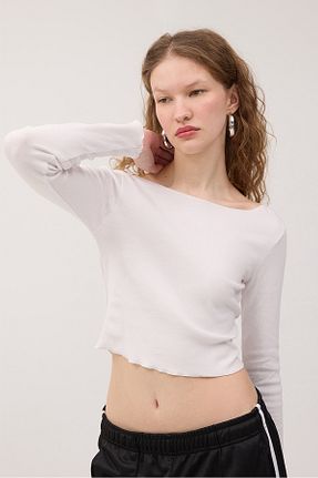 بلوز سفید زنانه ساده Addax - کد 890097762