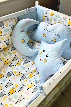 ست لحاف و روکش لحاف و روکش بالش کودک و نوزاد آبی پنبه ای Kista Baby - کد 55787667