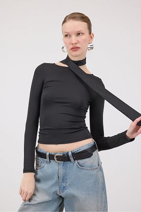 بلوز مشکی زنانه ساده Addax - کد 885296140