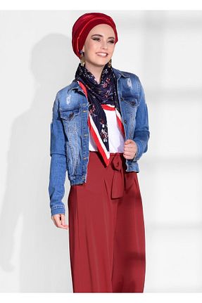 شلوار حجاب قرمز زنانه مخلوط پلی استر TRENDTESETTÜR - کد 86585352
