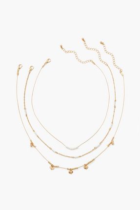 گردنبند جواهر رنگی زنانه برنجی Forever 21 - کد 893554365