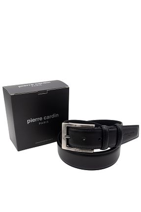 کمربند مشکی مردانه چرم خالص Pierre Cardin - کد 892147840