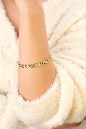 دستبند استیل (فولاد) طلائی استیل (فولاد) kesmia - کد 879994290