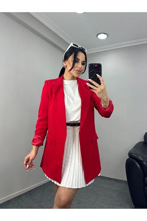 کت قرمز زنانه Blazer Genel Markalar - کد 877823875