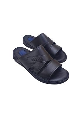دمپائی مشکی مردانه چرم خالص RubinLeather - کد 832109881