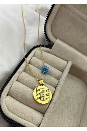 گردنبند استیل ( فولاد ) طلائی زنانه استیل ضد زنگ MerveninYaziAtolyesi - کد 800971080