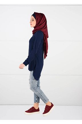 تونیک حجاب سرمه ای زنانه پلی استر TRENDTESETTÜR - کد 95959327