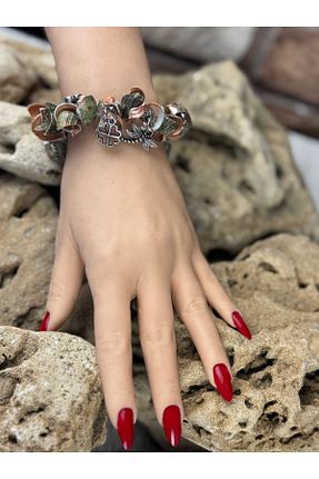 دستبند جواهر نارنجی زنانه فلزی SEDEF TAKI - کد 892204146