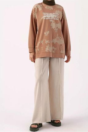 تونیک حجاب قهوه ای زنانه پنبه ای TRENDTESETTÜR - کد 248445107