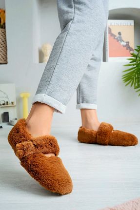 دمپائی خانگی قهوه ای زنانه مخملی Bright - کد 893403330