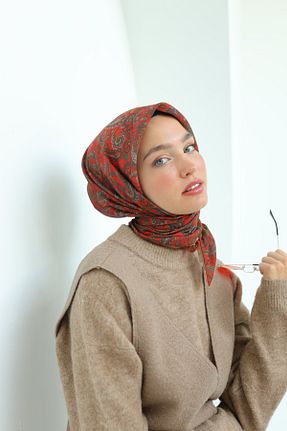دستمال گردن نارنجی زنانه پنبه ای Silk Home - کد 892267290