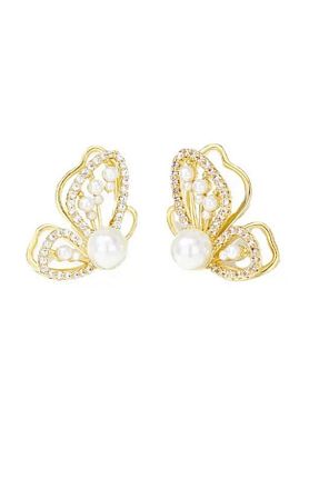 گوشواره مروارید قهوه ای مروارید آب شیرین Nice For You - کد 892280636