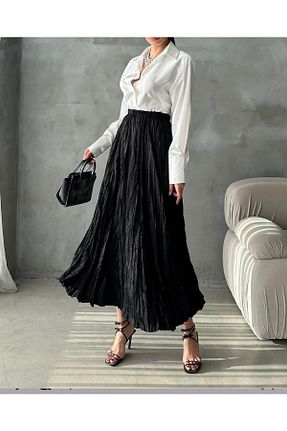 دامن مشکی زنانه ساتن Hanife akkaya butik - کد 892280979