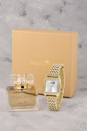 ست ساعت مچی طلائی زنانه فلزی polo air - کد 892307277