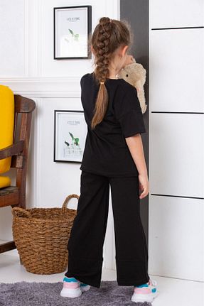 ست بالاتنه و پائین تنه مشکی بچه گانه بافتنی tunays shopping - کد 893550826