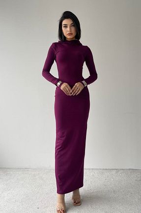 لباس بنفش زنانه بافتنی barış sülün lovebox - کد 892343012