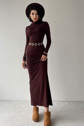لباس قهوه ای زنانه بافتنی barış sülün lovebox - کد 892342971