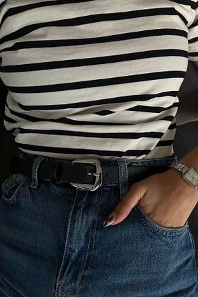 کمربند مشکی زنانه چرم مصنوعی keisy - کد 892343537