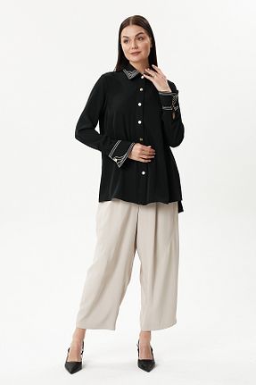 ست بالاتنه و پائین تنه مشکی زنانه بافتنی MAQ DESIGN - کد 892337570