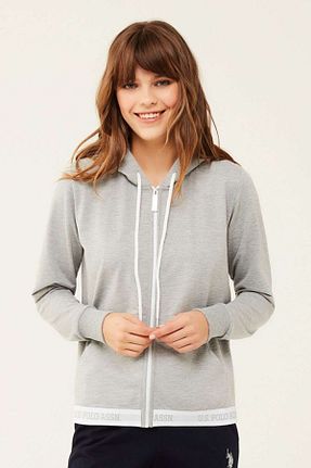 سوئیشرت طوسی زنانه رنگی U.S. Polo Assn. - کد 175915219