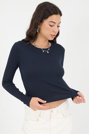بلوز آبی زنانه ساده Addax - کد 860927462