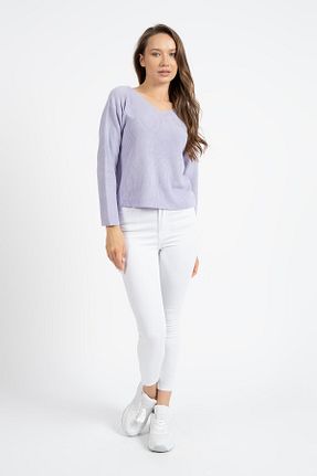 پلیور بنفش زنانه ساده RTD&VLD - کد 823724619