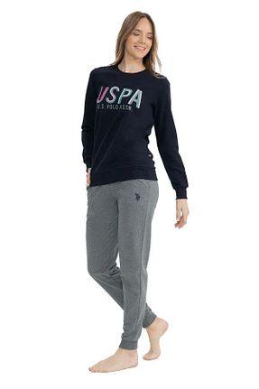 ست گرمکن سرمه ای زنانه پنبه ای U.S. Polo Assn. - کد 852256369