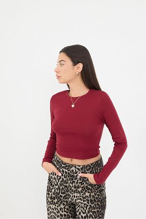 بلوز زرشکی زنانه ساده Addax - کد 861445289