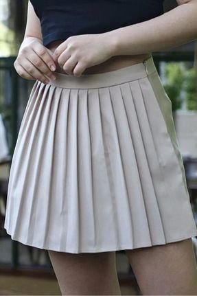 دامن بژ زنانه پارچه yagmurberen - کد 892506756
