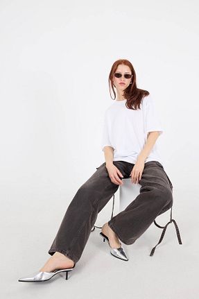 تیشرت سفید زنانه اورسایز Addax - کد 741902248
