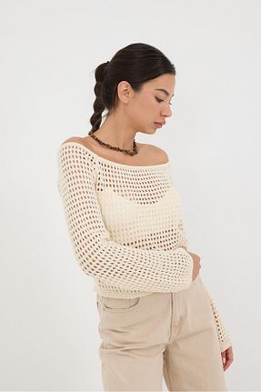 پلیور بژ زنانه Ajurlu Addax - کد 858293180