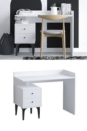 میز تحریر سفید 80 سانتی متر Decormet - کد 686022151