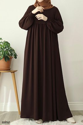 لباس حجاب قهوه ای زنانه رگولار ASİLNUR - کد 876170075