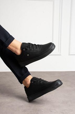 کفش اسنیکر مشکی مردانه بند دار L.A Polo - کد 892498696