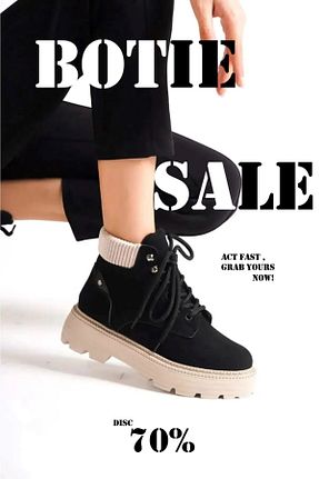 بوت / نیم بوت مشکی زنانه چرم مصنوعی Stayil Shoes - کد 883228092