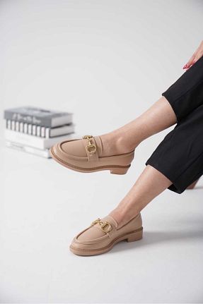 کفش لوفر بژ زنانه چرم لاکی CİMİLİ SHOES - کد 794246850