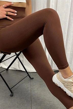 ساق شلواری سایز بزرگ قهوه ای زنانه بافتنی Swana - کد 413284762