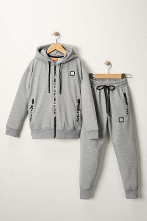 ست گرمکن طوسی بچه گانه پنبه - پلی استر - الاستین Pina Kids - کد 892470435