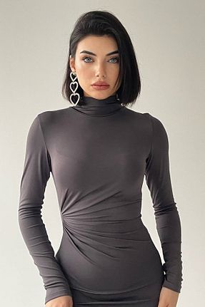 لباس طوسی زنانه بافتنی barış sülün lovebox - کد 892451585