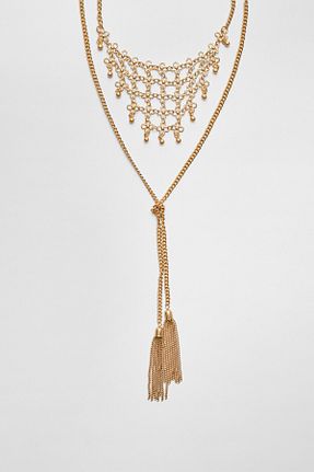 گردنبند جواهر طلائی زنانه آهن Stradivarius - کد 892394057